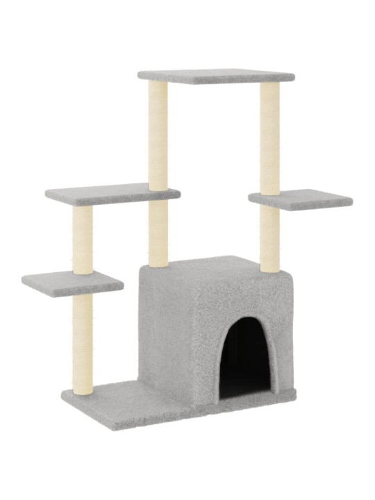 Škrabadlo pro kočky se sisalovými sloupky světle šedé 97,5 cm