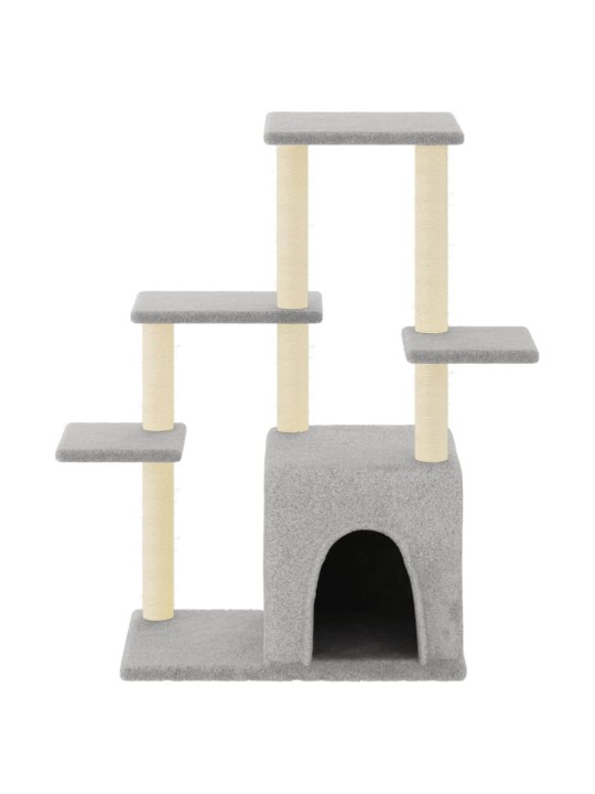 Škrabadlo pro kočky se sisalovými sloupky světle šedé 97,5 cm