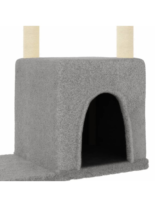 Škrabadlo pro kočky se sisalovými sloupky světle šedé 97,5 cm