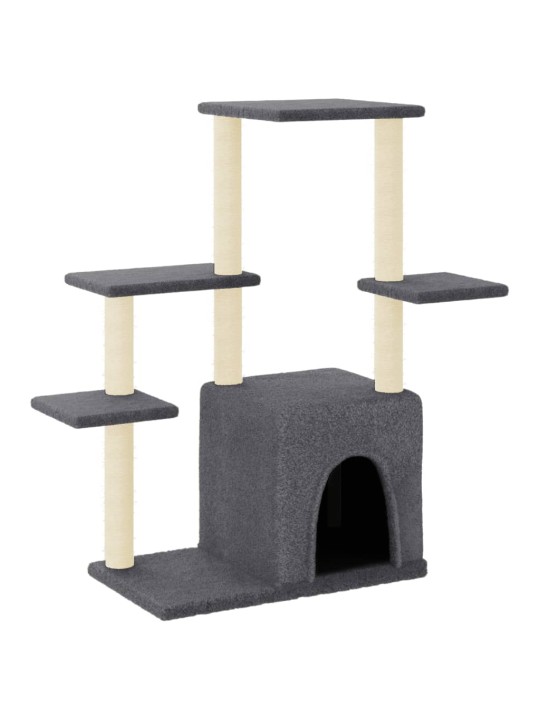 Škrabadlo pro kočky se sisalovými sloupky tmavě šedé 97,5 cm