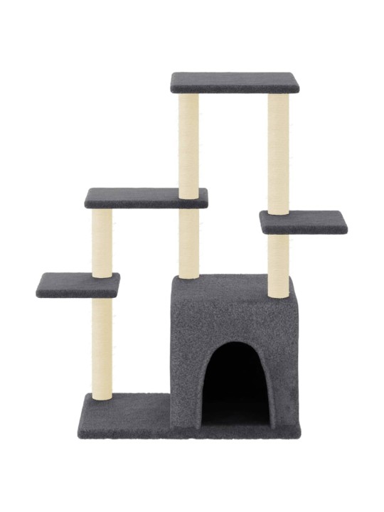 Škrabadlo pro kočky se sisalovými sloupky tmavě šedé 97,5 cm