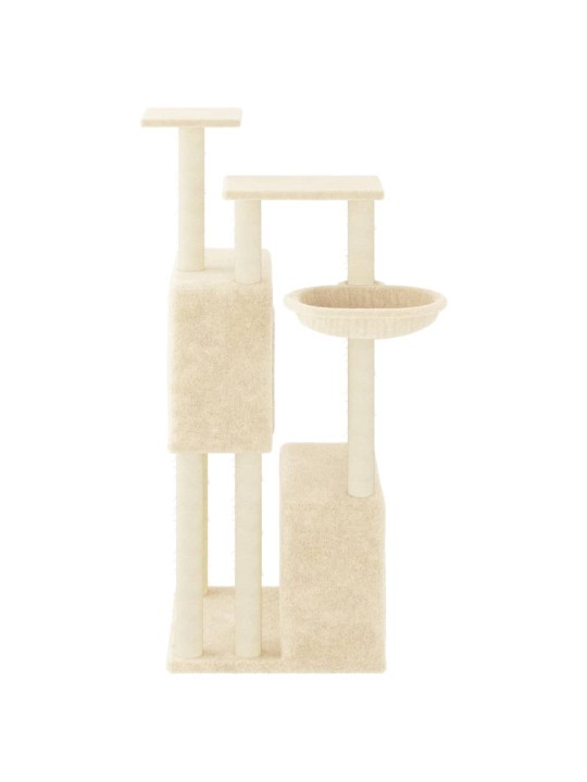 Škrabadlo pro kočky se sisalovými sloupky krémové 122 cm
