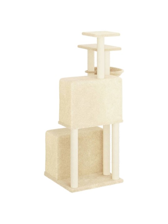Škrabadlo pro kočky se sisalovými sloupky krémové 122 cm