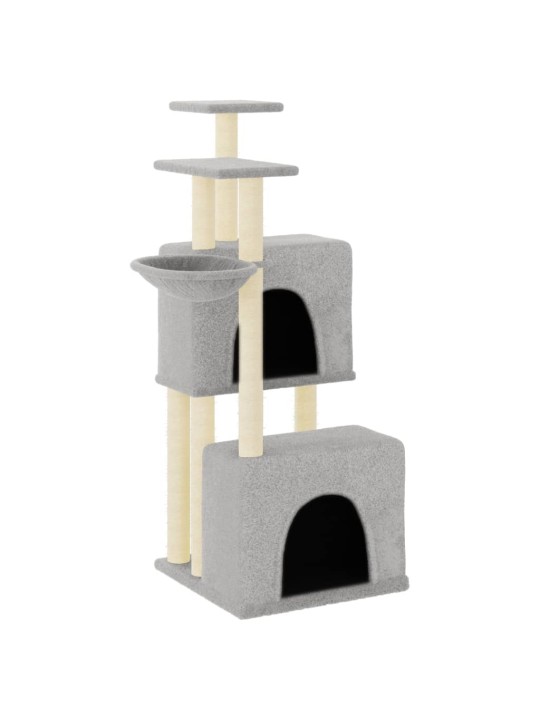 Škrabadlo pro kočky se sisalovými sloupky světle šedé 122 cm