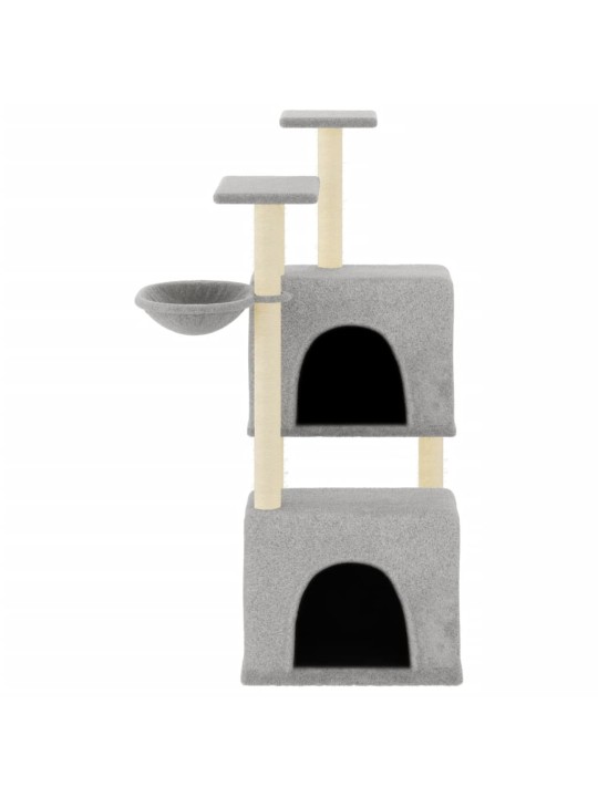 Škrabadlo pro kočky se sisalovými sloupky světle šedé 122 cm