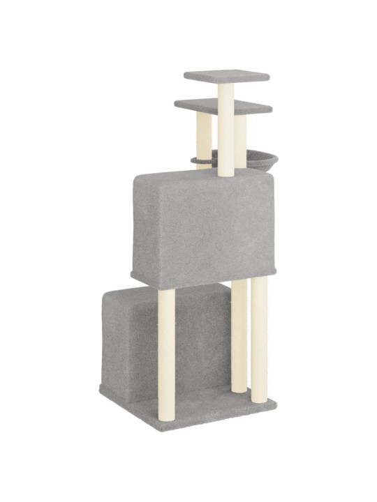 Škrabadlo pro kočky se sisalovými sloupky světle šedé 122 cm