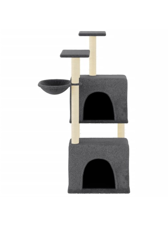 Škrabadlo pro kočky se sisalovými sloupky tmavě šedé 122 cm