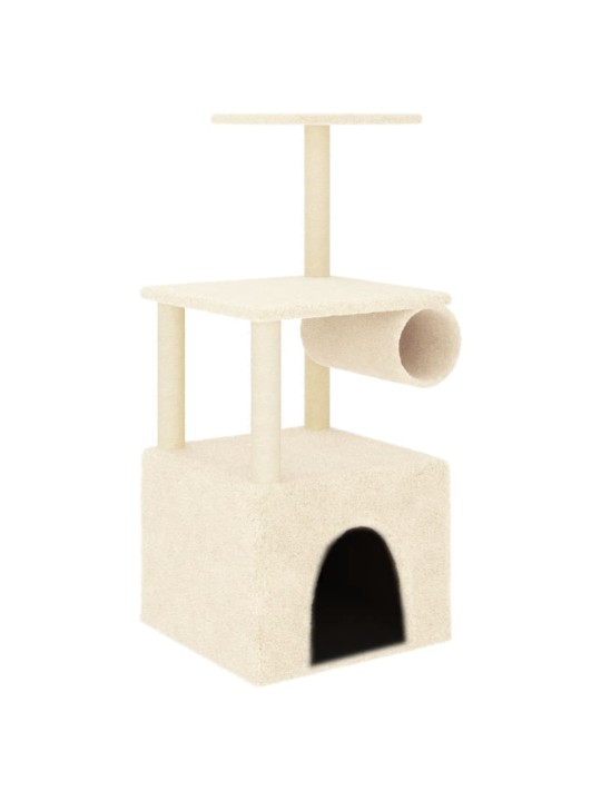 Škrabadlo pro kočky se sisalovými sloupky krémové 109,5 cm