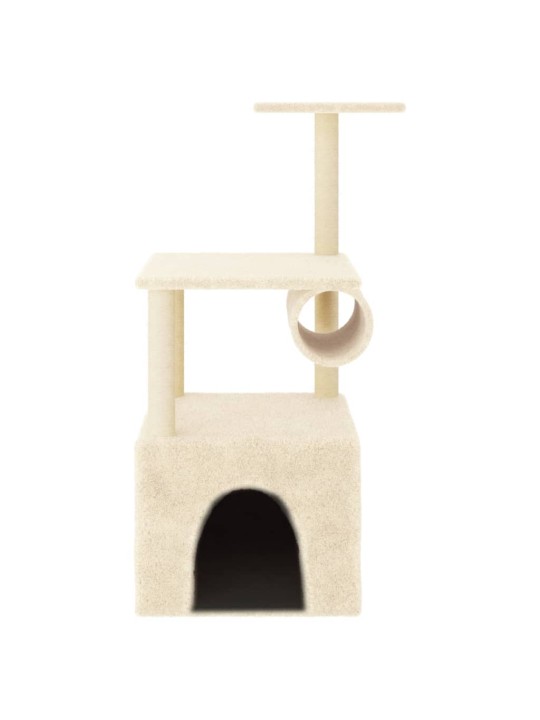 Škrabadlo pro kočky se sisalovými sloupky krémové 109,5 cm