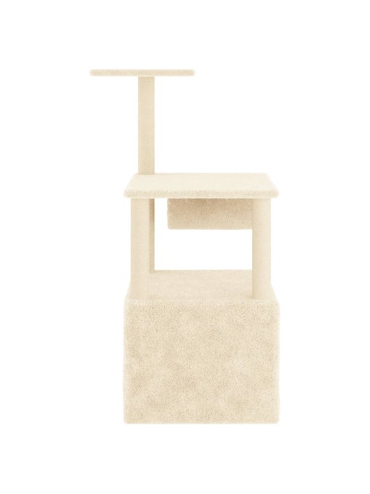 Škrabadlo pro kočky se sisalovými sloupky krémové 109,5 cm