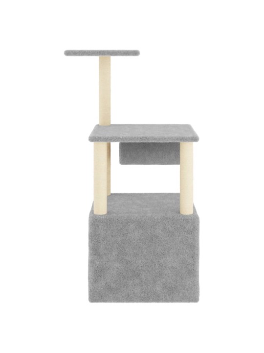 Škrabadlo pro kočky se sisalovými sloupky světle šedé 109,5 cm