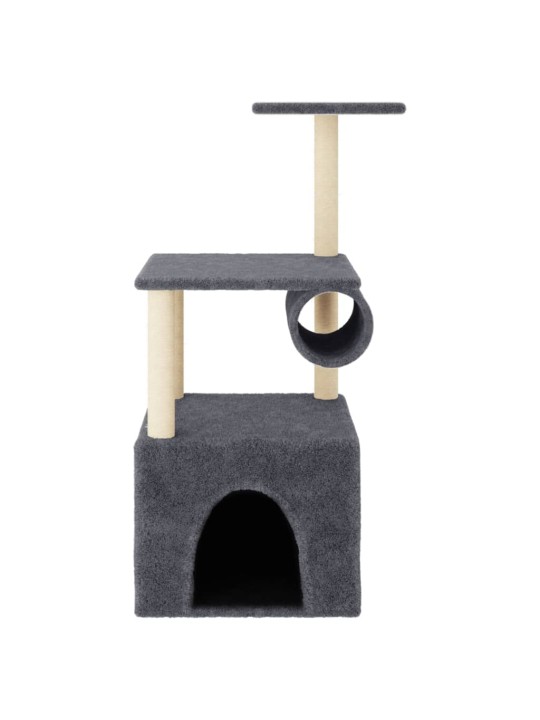 Škrabadlo pro kočky se sisalovými sloupky tmavě šedé 109,5 cm