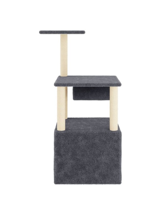 Škrabadlo pro kočky se sisalovými sloupky tmavě šedé 109,5 cm