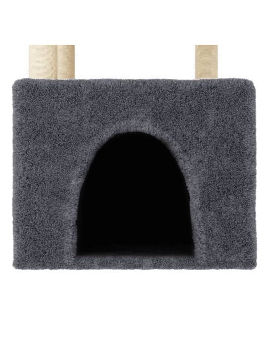 Škrabadlo pro kočky se sisalovými sloupky tmavě šedé 109,5 cm