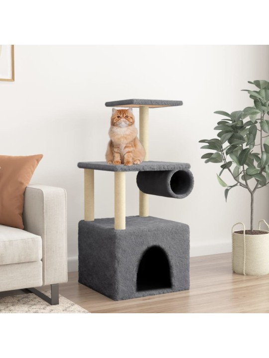 Škrabadlo pro kočky se sisalovými sloupky tmavě šedé 109,5 cm