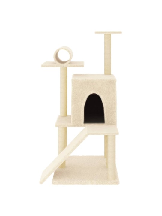 Škrabadlo pro kočky se sisalovými sloupky krémové 110,5 cm