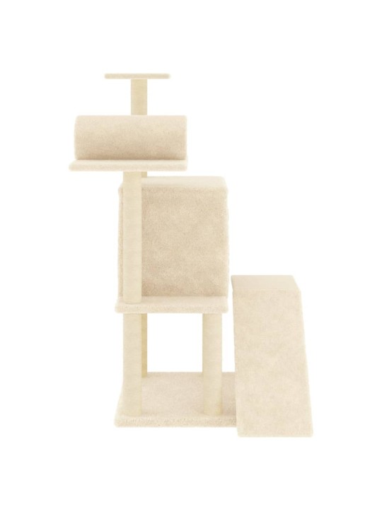 Škrabadlo pro kočky se sisalovými sloupky krémové 110,5 cm