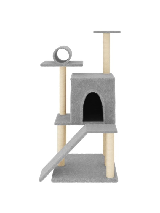 Škrabadlo pro kočky se sisalovými sloupky světle šedé 110,5 cm