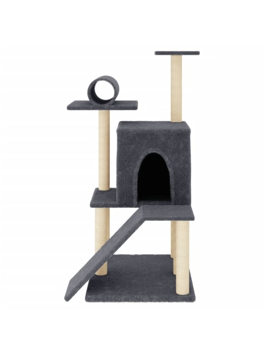 Škrabadlo pro kočky se sisalovými sloupky tmavě šedé 110,5 cm