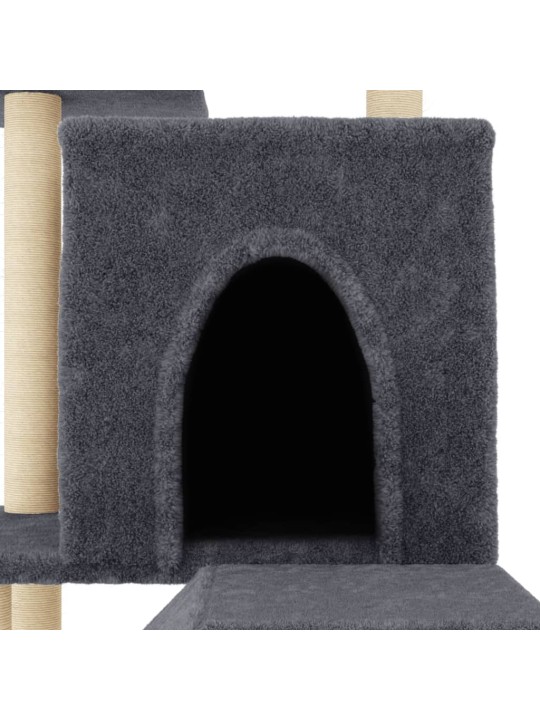 Škrabadlo pro kočky se sisalovými sloupky tmavě šedé 110,5 cm