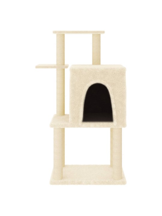 Škrabadlo pro kočky se sisalovými sloupky krémové 97 cm