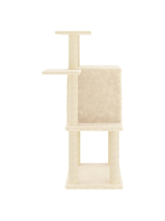 Škrabadlo pro kočky se sisalovými sloupky krémové 97 cm