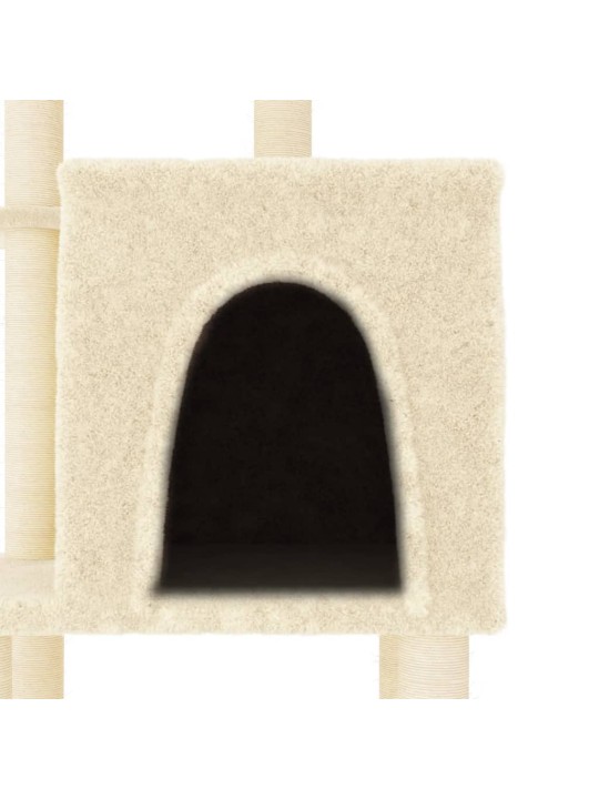 Škrabadlo pro kočky se sisalovými sloupky krémové 97 cm