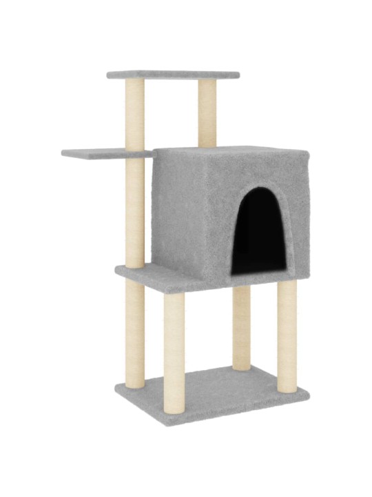 Škrabadlo pro kočky se sisalovými sloupky světle šedé 97 cm
