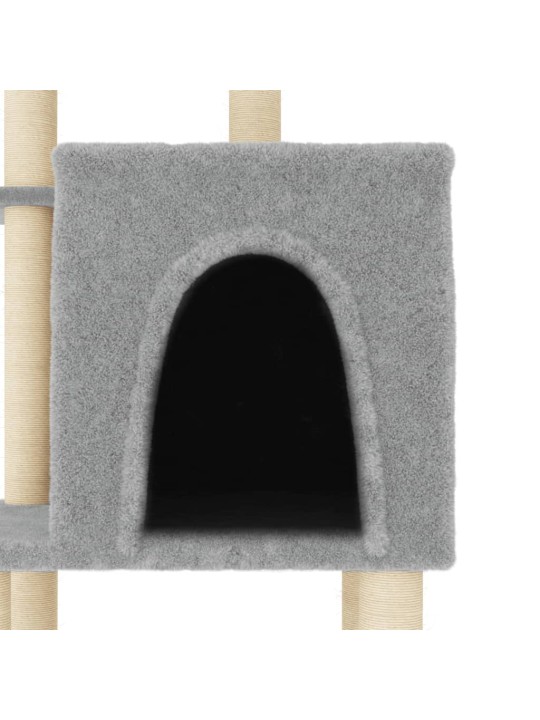 Škrabadlo pro kočky se sisalovými sloupky světle šedé 97 cm