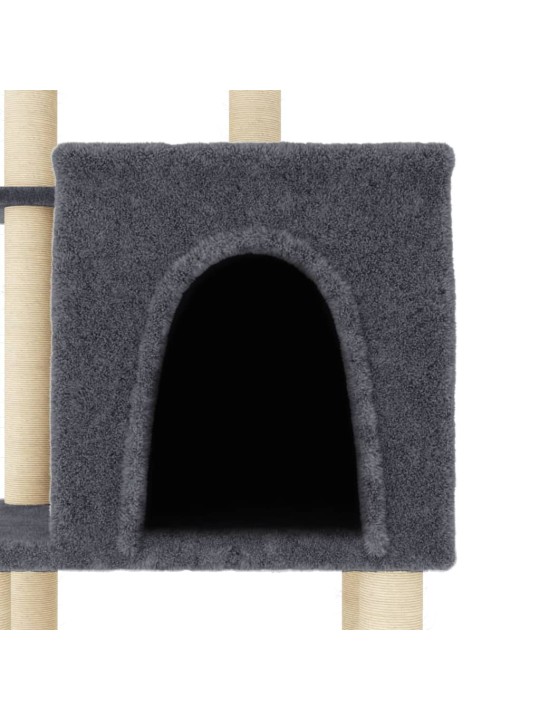 Škrabadlo pro kočky se sisalovými sloupky tmavě šedé 97 cm