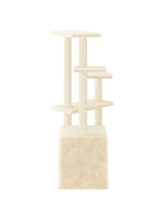 Škrabadlo pro kočky se sisalovými sloupky krémové 107,5 cm