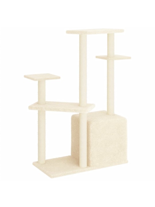Škrabadlo pro kočky se sisalovými sloupky krémové 107,5 cm