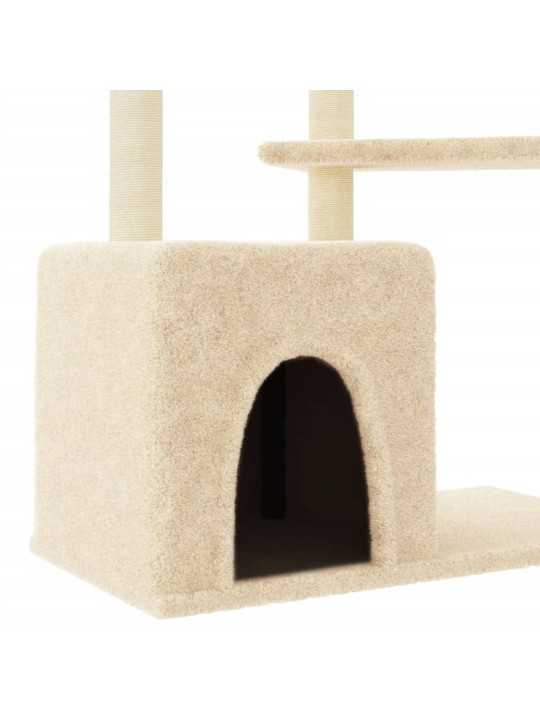 Škrabadlo pro kočky se sisalovými sloupky krémové 107,5 cm