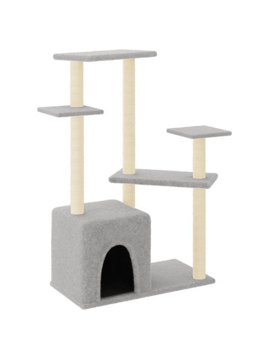 Škrabadlo pro kočky se sisalovými sloupky světle šedé 107,5 cm