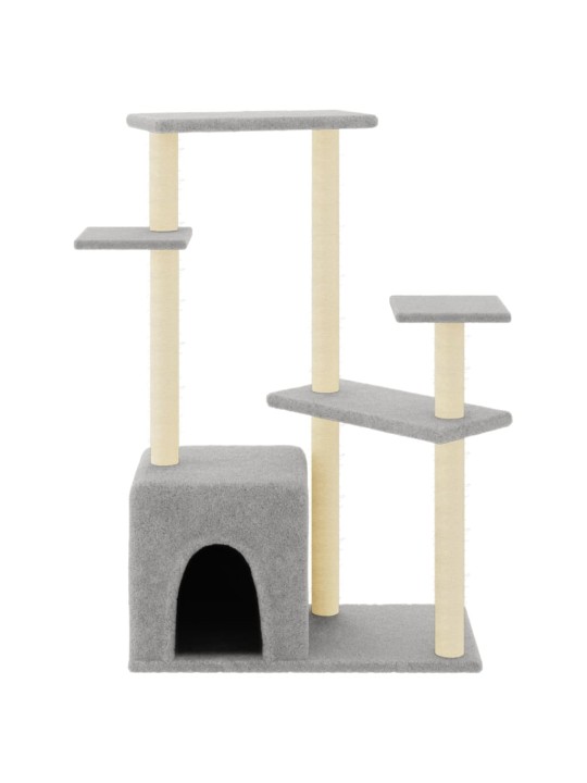 Škrabadlo pro kočky se sisalovými sloupky světle šedé 107,5 cm