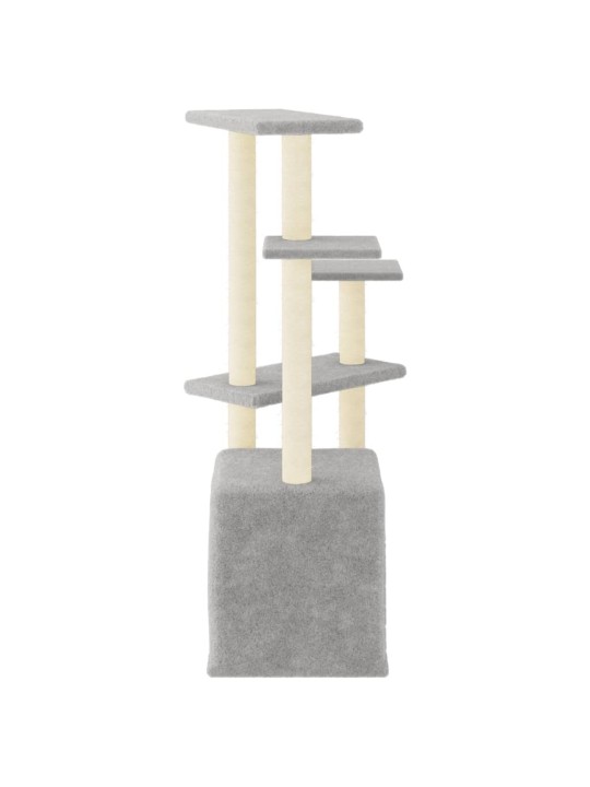Škrabadlo pro kočky se sisalovými sloupky světle šedé 107,5 cm