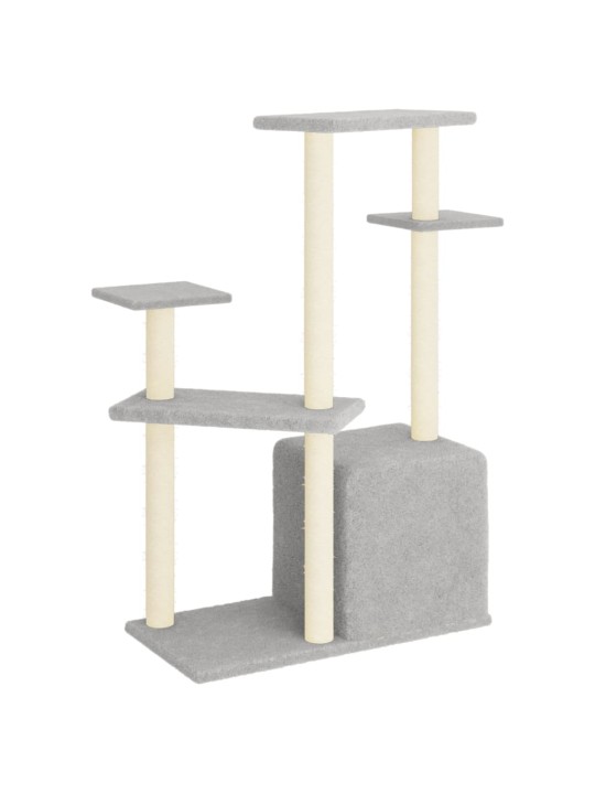 Škrabadlo pro kočky se sisalovými sloupky světle šedé 107,5 cm