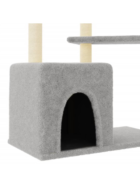 Škrabadlo pro kočky se sisalovými sloupky světle šedé 107,5 cm