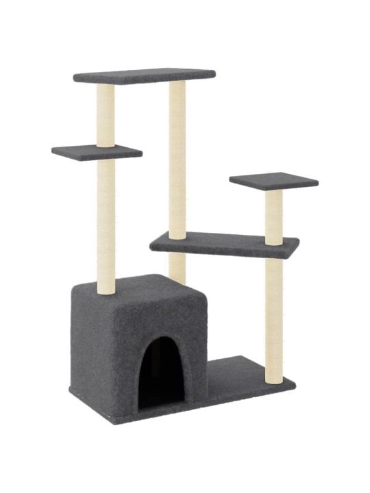 Škrabadlo pro kočky se sisalovými sloupky tmavě šedé 107,5 cm