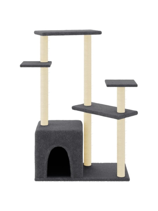 Škrabadlo pro kočky se sisalovými sloupky tmavě šedé 107,5 cm