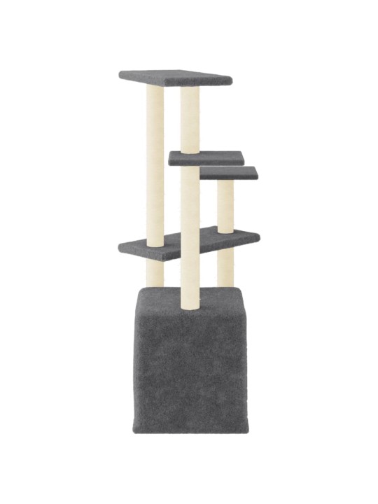 Škrabadlo pro kočky se sisalovými sloupky tmavě šedé 107,5 cm
