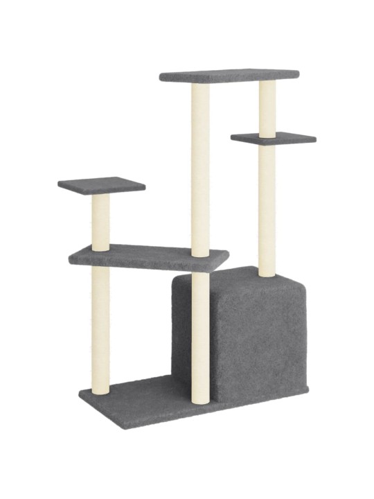 Škrabadlo pro kočky se sisalovými sloupky tmavě šedé 107,5 cm