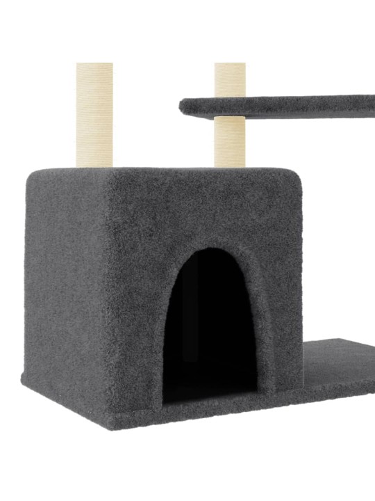 Škrabadlo pro kočky se sisalovými sloupky tmavě šedé 107,5 cm