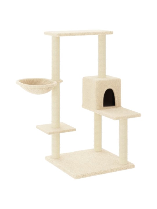 Škrabadlo pro kočky se sisalovými sloupky krémové 95 cm