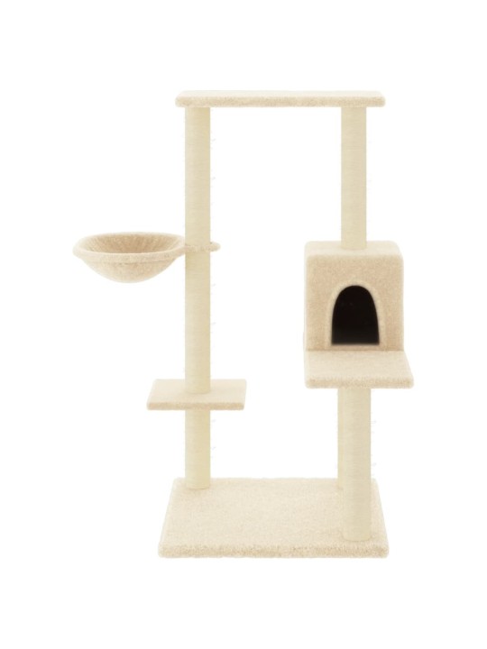 Škrabadlo pro kočky se sisalovými sloupky krémové 95 cm