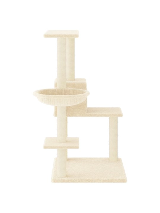 Škrabadlo pro kočky se sisalovými sloupky krémové 95 cm