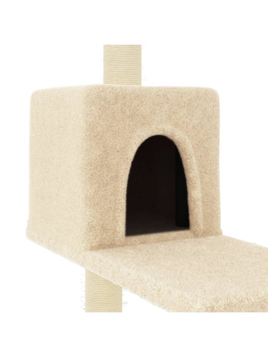 Škrabadlo pro kočky se sisalovými sloupky krémové 95 cm