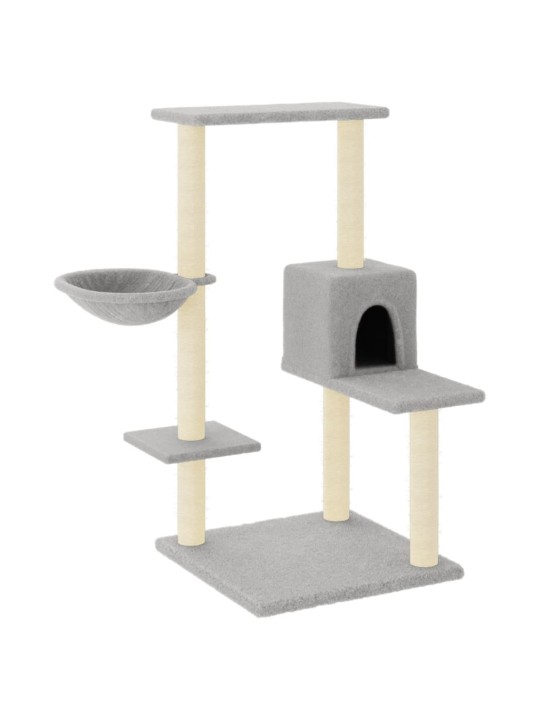 Škrabadlo pro kočky se sisalovými sloupky světle šedé 95 cm