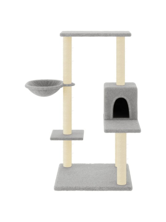 Škrabadlo pro kočky se sisalovými sloupky světle šedé 95 cm