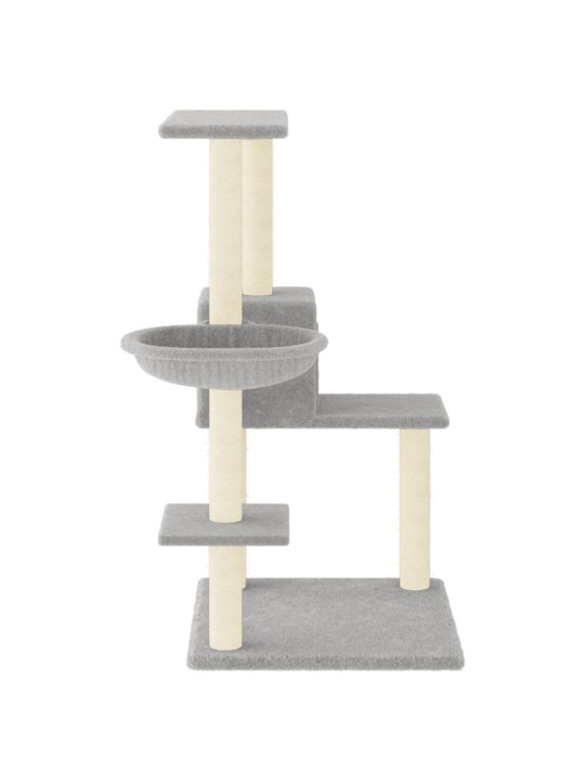 Škrabadlo pro kočky se sisalovými sloupky světle šedé 95 cm